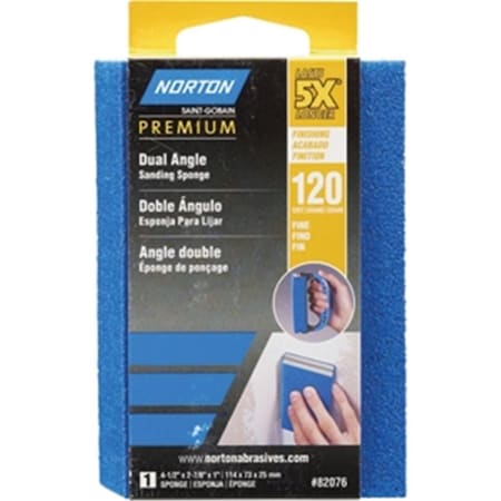 Norton Co 82076 5 x 120 Grit Dual Angle Sanding Sponge 076607820761